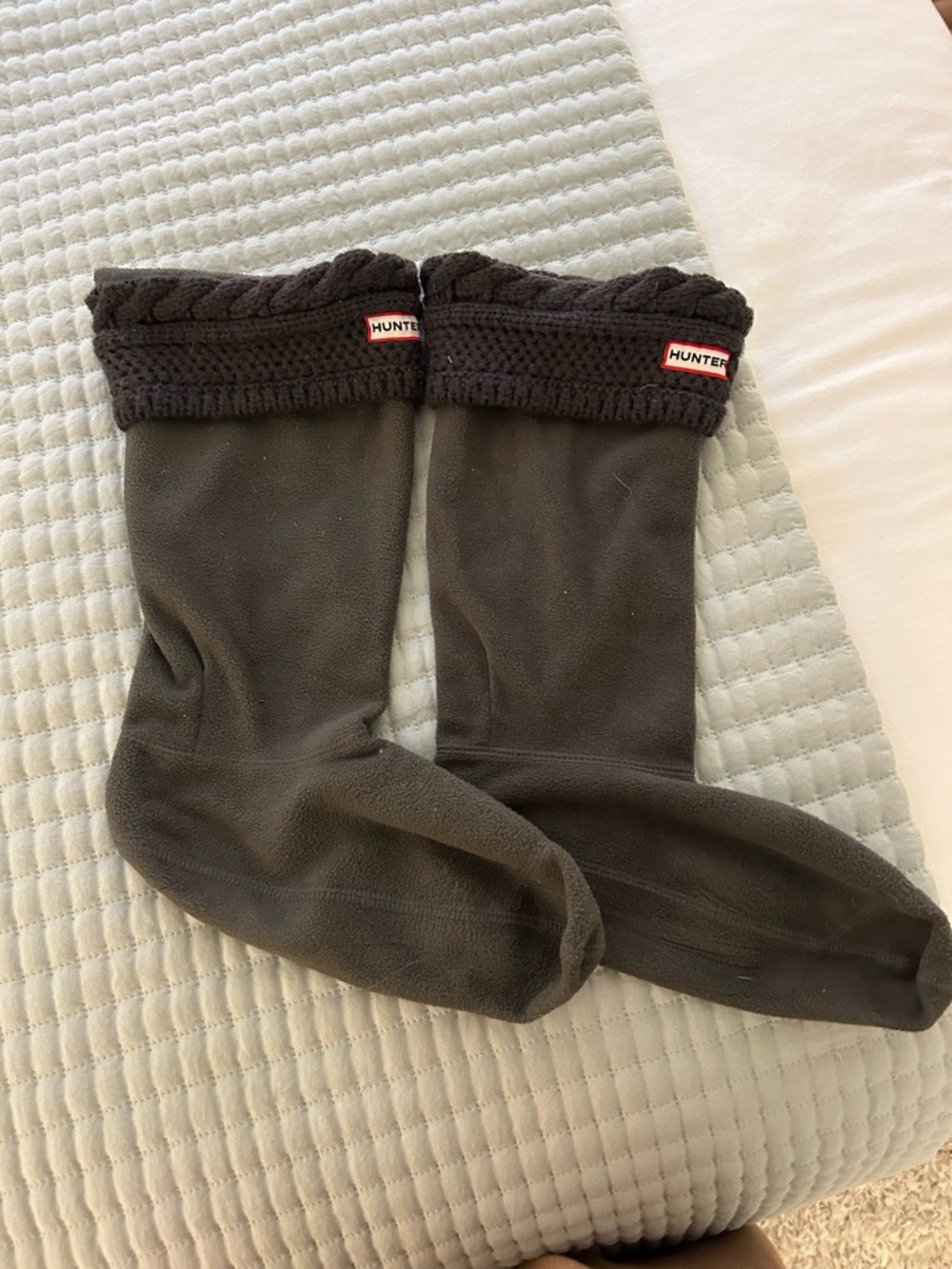 Hunter Black Knit Cuff Boot Socks